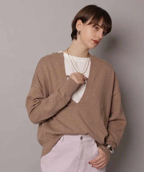 CADUNE(カデュネ)の「スプリングキーネックニット(ニット/セーター・レディース・ミント/ネイビー/モカ/ターコイズブルー/ホワイト・38)」の12枚目の写真