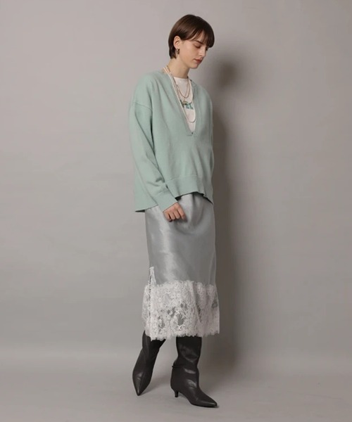 CADUNE(カデュネ)の「スプリングキーネックニット(ニット/セーター・レディース・ミント/ネイビー/モカ/ターコイズブルー/ホワイト・38)」の19枚目の写真