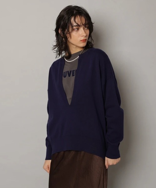 CADUNE(カデュネ)の「スプリングキーネックニット(ニット/セーター・レディース・ミント/ネイビー/モカ/ターコイズブルー/ホワイト・38)」の22枚目の写真
