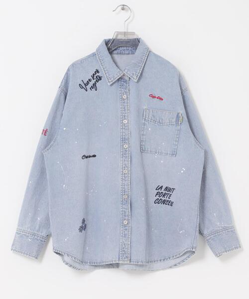 PICCADILLY（ピカデリー）の「『別注』PICCADILLY×URBAN RESEARCH　刺繍デニムシャツ（シャツ/ブラウス・レディース・ライトグレー/ライトインディゴブルー・FREE）」の8枚目の写真