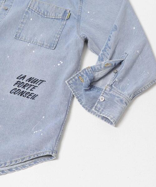 PICCADILLY（ピカデリー）の「『別注』PICCADILLY×URBAN RESEARCH　刺繍デニムシャツ（シャツ/ブラウス・レディース・ライトグレー/ライトインディゴブルー・FREE）」の6枚目の写真