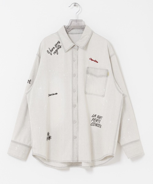 PICCADILLY（ピカデリー）の「『別注』PICCADILLY×URBAN RESEARCH　刺繍デニムシャツ（シャツ/ブラウス・レディース・ライトグレー/ライトインディゴブルー・FREE）」の15枚目の写真