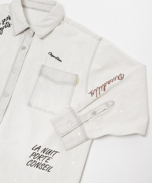 PICCADILLY（ピカデリー）の「『別注』PICCADILLY×URBAN RESEARCH　刺繍デニムシャツ（シャツ/ブラウス・レディース・ライトグレー/ライトインディゴブルー・FREE）」の16枚目の写真