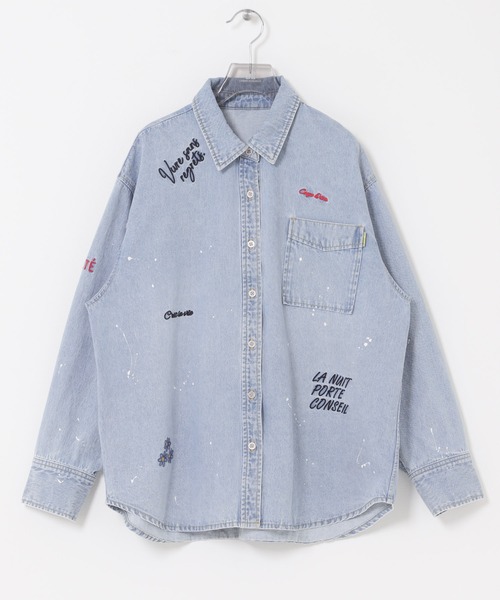 PICCADILLY（ピカデリー）の「『別注』PICCADILLY×URBAN RESEARCH　刺繍デニムシャツ（シャツ/ブラウス・レディース・ライトグレー/ライトインディゴブルー・FREE）」の18枚目の写真