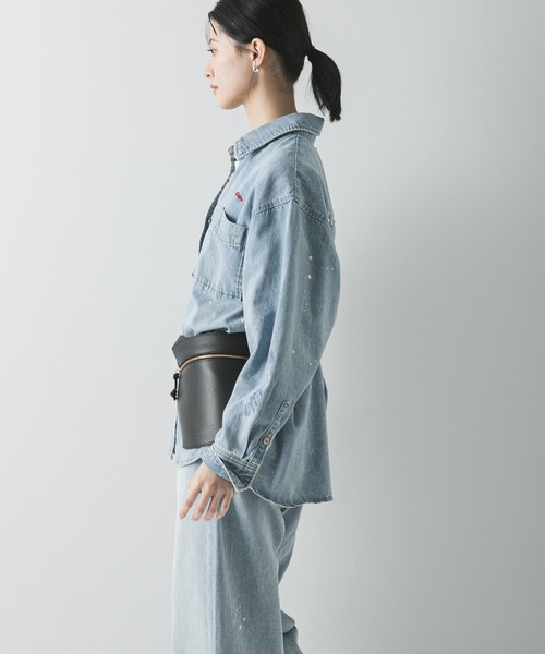 PICCADILLY（ピカデリー）の「『別注』PICCADILLY×URBAN RESEARCH　刺繍デニムシャツ（シャツ/ブラウス・レディース・ライトグレー/ライトインディゴブルー・FREE）」の6枚目の写真