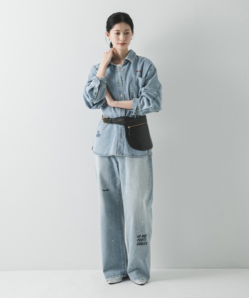 PICCADILLY（ピカデリー）の「『別注』PICCADILLY×URBAN RESEARCH　刺繍デニムシャツ（シャツ/ブラウス・レディース・ライトグレー/ライトインディゴブルー・FREE）」の8枚目の写真