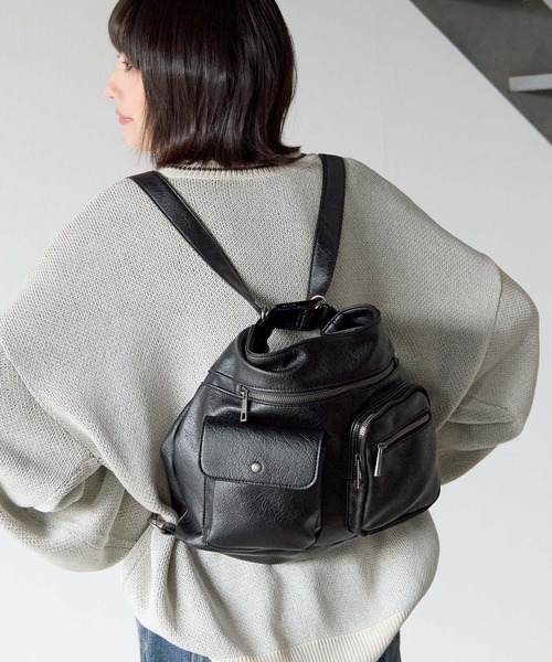 PBLIM（ページボーイリム）の「《UNISEX/３WAYで使える》７ポケットショルダーバッグ（ショルダーバッグ・レディース・ブラック/ブラウン/ターコイズブルー・FREE）」の7枚目の写真