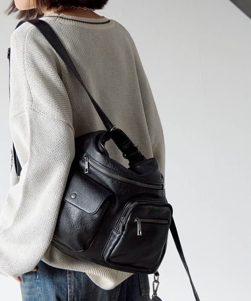 PBLIM（ページボーイリム）の「《UNISEX/３WAYで使える》７ポケットショルダーバッグ（ショルダーバッグ・レディース・ブラック/ブラウン/ターコイズブルー・FREE）」の8枚目の写真