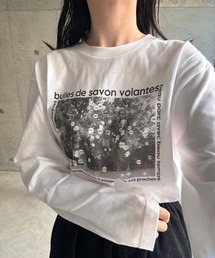 モノクロフォトデザインロンT/長袖Tシャツ