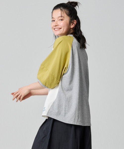 KRIFF MAYER Lady's Collection(クリフメイヤーレディースコレクション)の「【汗染み防止・撥水】ウェットプロテクトランタンスリーブT(Tシャツ/カットソー・レディース・マスタード/チャコール/グレー/オフホワイト/カラフル/ブルー/ネイビー・MEDIUM/SMALL/LARGE)」の21枚目の写真