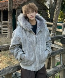 メンズのブルゾン（グレー/灰色系・フェイクファー）ファッション通販