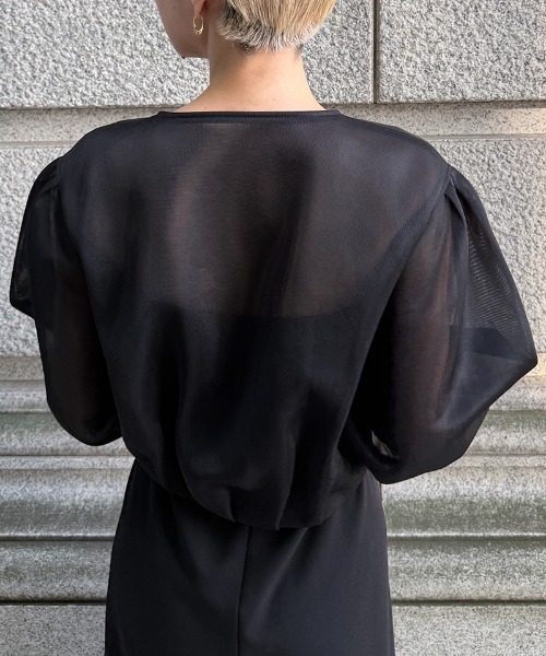 JENNE(ジェンヌ)の「シアー立体ブルゾン(日本生地)(その他アウター・レディース・ホワイト/ブラック/ネイビー・MEDIUM/SMALL/X-LARGE/LARGE)」の6枚目の写真