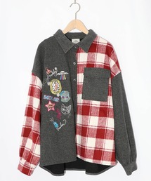 ScoLar | 153766：POP刺繍×チェック柄シャツ(ブルゾン)