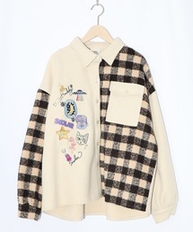 ScoLar（スカラー）の「153766：POP刺繍×チェック柄シャツ（ブルゾン）」