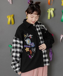 ScoLar（スカラー）の「153766：POP刺繍×チェック柄シャツ（ブルゾン）」