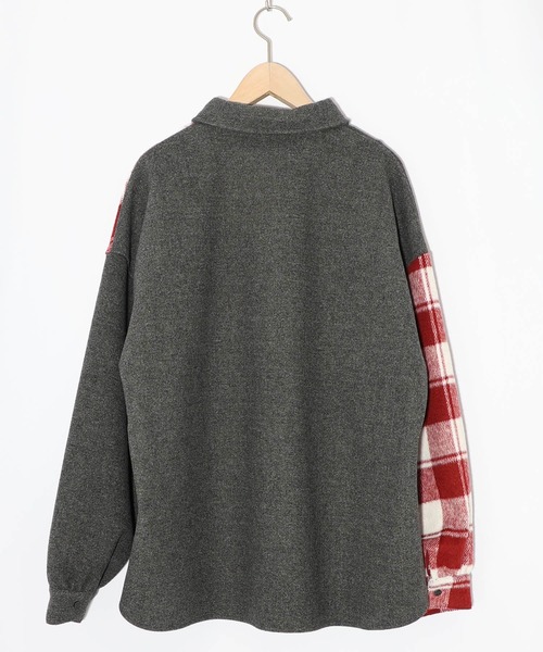 ScoLar(スカラー)の「153766:POP刺繍×チェック柄シャツ(ブルゾン・レディース・チャコールグレー/ブラック/アイボリー・M)」の12枚目の写真