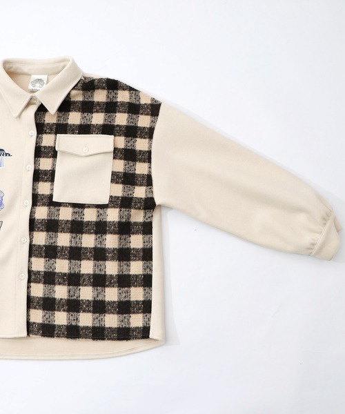 ScoLar(スカラー)の「153766:POP刺繍×チェック柄シャツ(ブルゾン・レディース・チャコールグレー/ブラック/アイボリー・M)」の20枚目の写真