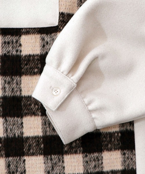 ScoLar(スカラー)の「153766:POP刺繍×チェック柄シャツ(ブルゾン・レディース・チャコールグレー/ブラック/アイボリー・M)」の21枚目の写真