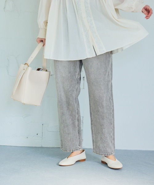 studio CLIP（スタディオクリップ）の「テーパード甘織りデニムパンツ[プチ・プラスサイズあり]《CLIP denim》（デニムパンツ・レディース・グレー系その他/ライトブルー・PL/PM/XXX-LARGE/XX-LARGE/X-LARGE/LARGE/MEDIUM）」の3枚目の写真