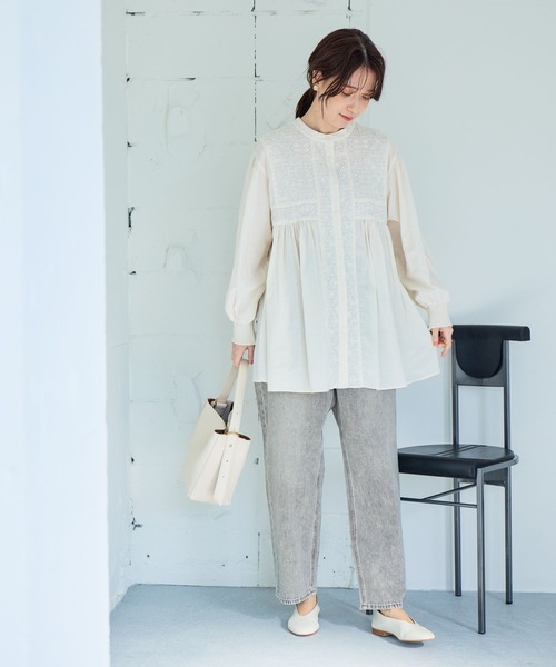 studio CLIP（スタディオクリップ）の「テーパード甘織りデニムパンツ[プチ・プラスサイズあり]《CLIP denim》（デニムパンツ・レディース・グレー系その他/ライトブルー・PL/PM/XXX-LARGE/XX-LARGE/X-LARGE/LARGE/MEDIUM）」の11枚目の写真