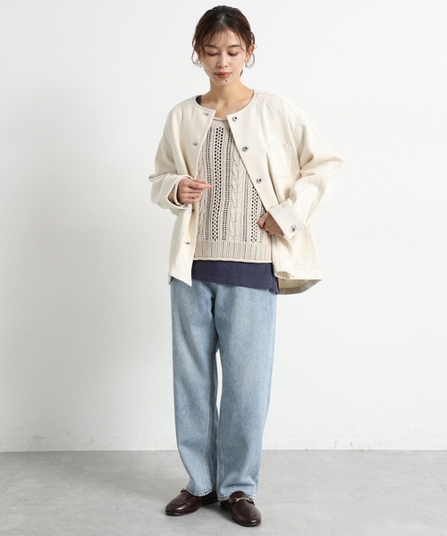 studio CLIP（スタディオクリップ）の「テーパード甘織りデニムパンツ[プチ・プラスサイズあり]《CLIP denim》（デニムパンツ・レディース・グレー系その他/ライトブルー・PL/PM/XXX-LARGE/XX-LARGE/X-LARGE/LARGE/MEDIUM）」の22枚目の写真