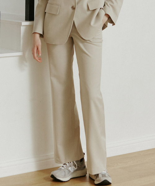 NONLOCAL(ノンローカル)の「Classic Semi-Wide Pants - Beige(スラックス・レディース・その他・S)」の1枚目の写真