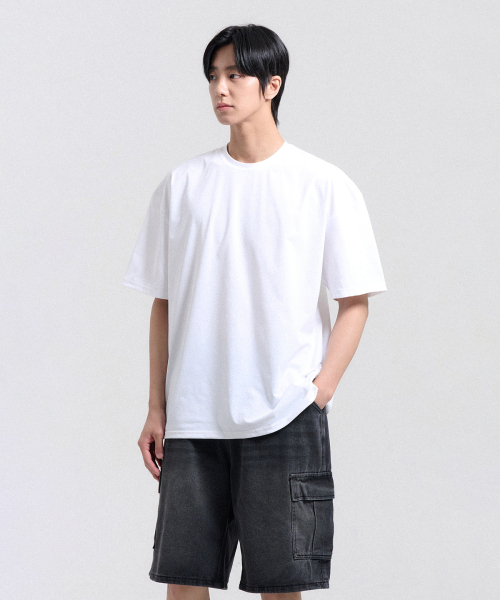 CREEDMENS(クリードマンズ)の「リサイクルスリット半袖Tシャツ (ホワイト)(Tシャツ/カットソー・メンズ・ホワイト・M/L/XL)」の1枚目の写真