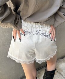 ダブルウエストサテンロゴショーツ