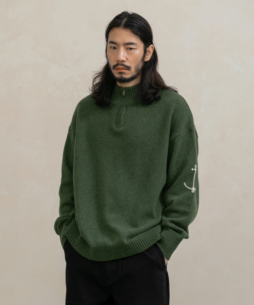 RUGGED HOUSE(ラギッドハウス)の「アンカーポイントハーフジップニット4カラー(ニット/セーター・メンズ・ブラック/ネイビー/グレー/カーキ・FREE)」の7枚目の写真