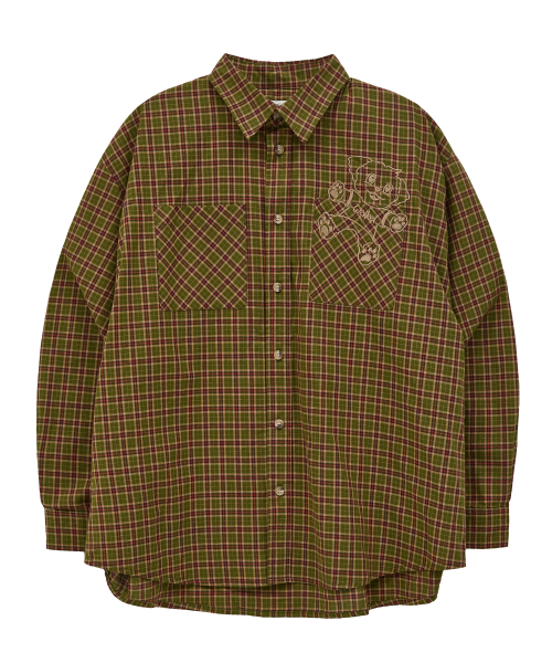 WaiKei(ワイケイ)の「マルチーズ刺繍チェックシャツ 4 COLOR(シャツ/ブラウス・レディース・バーガンディー/ブラウン/グリーン/ブルー・3/2/1)」の9枚目の写真