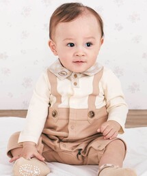 SLAP SLIP BABY | アニマルクマさんおしりパッチサロペット重ね着風カバーオールベビー(70~80cm)(ロンパース)