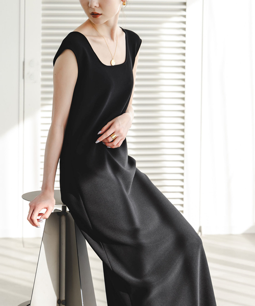 Noble（ノーブル）の「《追加》コンフォートジャージー2WAYワンピース（ワンピース・レディース・モカ/ブラック・36/38）」の4枚目の写真