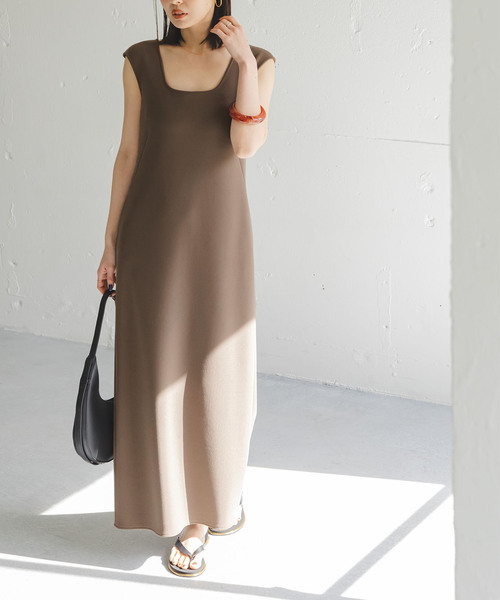 Noble（ノーブル）の「《追加》コンフォートジャージー2WAYワンピース（ワンピース・レディース・モカ/ブラック・36/38）」の12枚目の写真