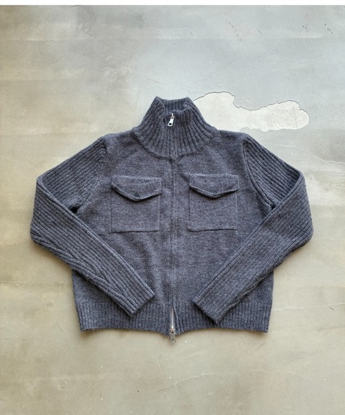 SHAGGIE（シャギー）の「スタンドカラーハイネックジップニット（カーディガン/ボレロ・レディース・ホワイト/グリーン/グレー・FREE）」の16枚目の写真