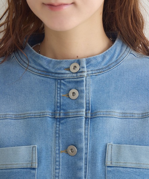 KATHARINE ROSS（キャサリンロス）の「【PILLINI/ピリーニ】ニットドッキングデニムブルゾン（デニムジャケット・レディース・ブルー/アイボリー・FREE）」の20枚目の写真