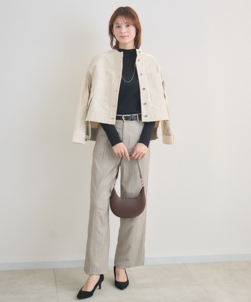 KATHARINE ROSS（キャサリンロス）の「【PILLINI/ピリーニ】ニットドッキングデニムブルゾン（デニムジャケット・レディース・ブルー/アイボリー・FREE）」の3枚目の写真