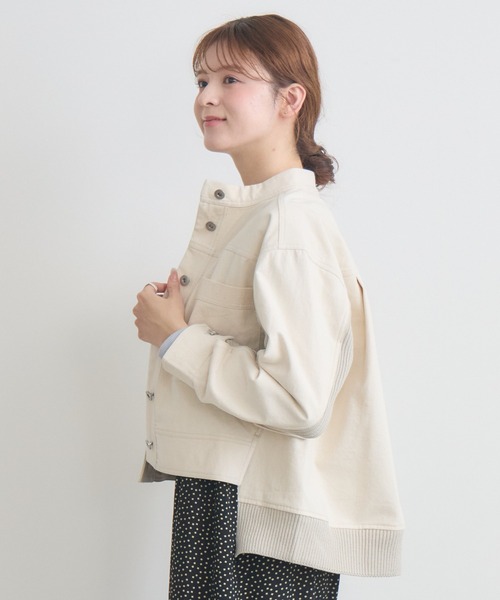 KATHARINE ROSS（キャサリンロス）の「【PILLINI/ピリーニ】ニットドッキングデニムブルゾン（デニムジャケット・レディース・ブルー/アイボリー・FREE）」の9枚目の写真