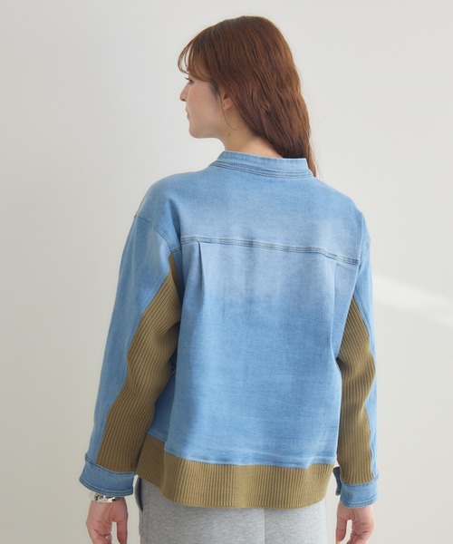 KATHARINE ROSS（キャサリンロス）の「【PILLINI/ピリーニ】ニットドッキングデニムブルゾン（デニムジャケット・レディース・ブルー/アイボリー・FREE）」の19枚目の写真