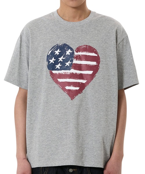 OY(オーワイ)の「『OY/オーワイ』AMERICAN HEART PRINT TEE/アメリカンハートTシャツ(Tシャツ/カットソー・メンズ・ホワイト/グレー・L/M/S)」の9枚目の写真