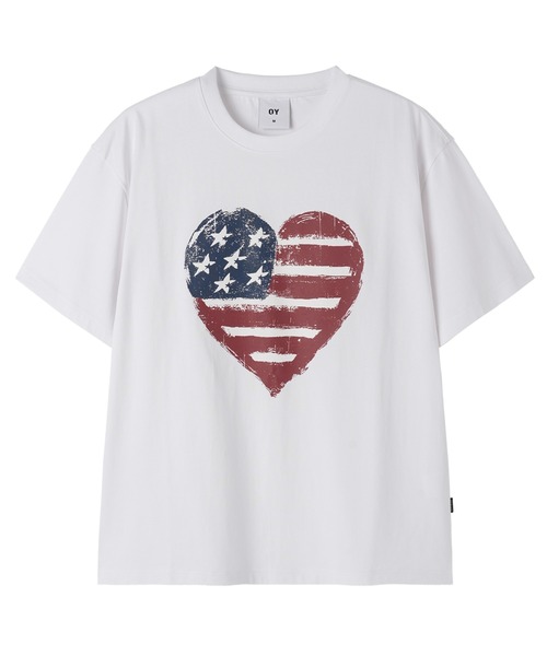 OY(オーワイ)の「『OY/オーワイ』AMERICAN HEART PRINT TEE/アメリカンハートTシャツ(Tシャツ/カットソー・メンズ・ホワイト/グレー・L/M/S)」の16枚目の写真
