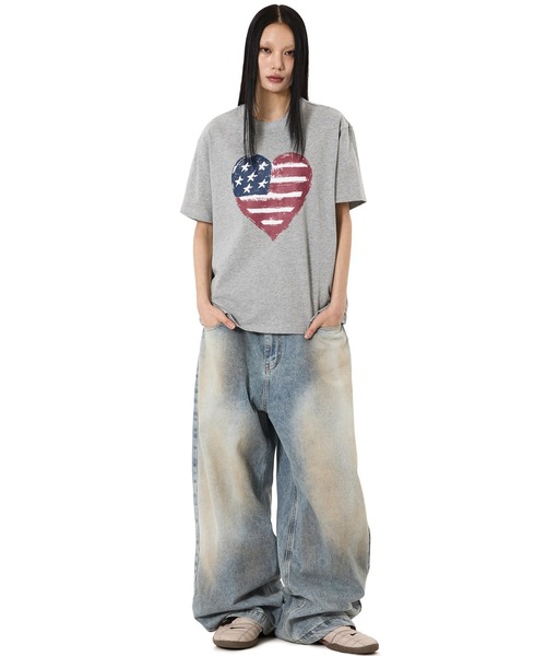 OY(オーワイ)の「『OY/オーワイ』AMERICAN HEART PRINT TEE/アメリカンハートTシャツ(Tシャツ/カットソー・メンズ・ホワイト/グレー・L/M/S)」の12枚目の写真
