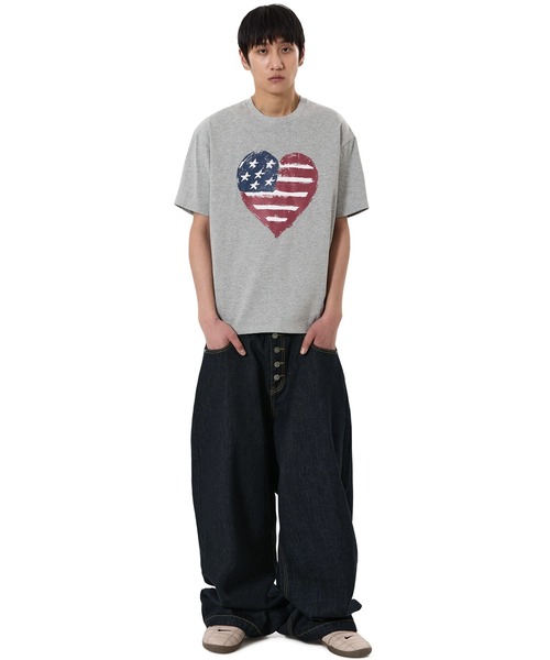 OY(オーワイ)の「『OY/オーワイ』AMERICAN HEART PRINT TEE/アメリカンハートTシャツ(Tシャツ/カットソー・メンズ・ホワイト/グレー・L/M/S)」の14枚目の写真