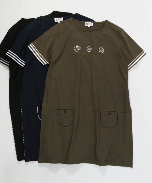 Picone CLUB(ピッコーネクラブ)の「バックボーダー切替冷感チュニック(Tシャツ/カットソー・レディース・カーキ/ブラック/ネイビー・13号/11号/9号)」の3枚目の写真