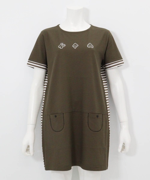 Picone CLUB(ピッコーネクラブ)の「バックボーダー切替冷感チュニック(Tシャツ/カットソー・レディース・カーキ/ブラック/ネイビー・13号/11号/9号)」の18枚目の写真