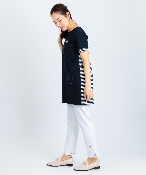 Picone CLUB(ピッコーネクラブ)の「バックボーダー切替冷感チュニック(Tシャツ/カットソー・レディース・カーキ/ブラック/ネイビー・13号/11号/9号)」の9枚目の写真