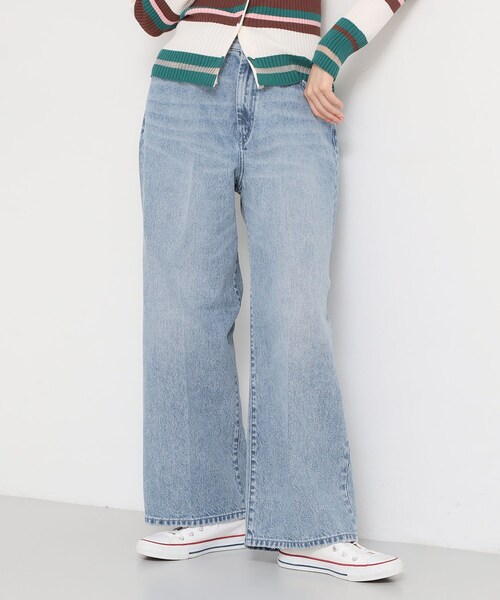 THE SHOP TK （ザ ショップ ティーケー ）の「AIBO DENIM ワイド（デニムパンツ・レディース・ブラック/ネイビー/ライトブルー・11/12/13/14）」の2枚目の写真