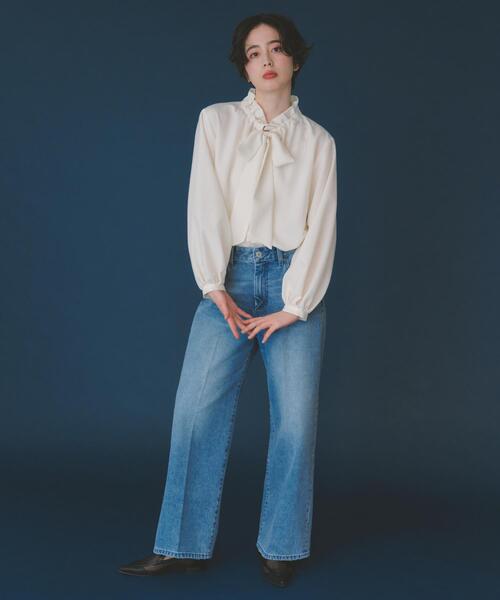 THE SHOP TK （ザ ショップ ティーケー ）の「AIBO DENIM ワイド（デニムパンツ・レディース・ブラック/ネイビー/ライトブルー・11/12/13/14）」の5枚目の写真