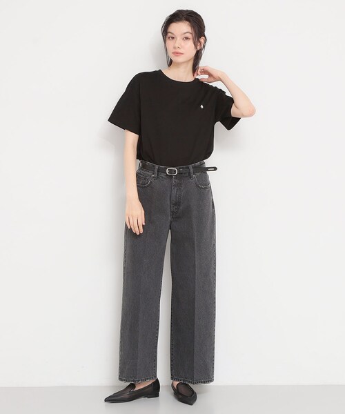 THE SHOP TK （ザ ショップ ティーケー ）の「AIBO DENIM ワイド（デニムパンツ・レディース・ブラック/ネイビー/ライトブルー・11/12/13/14）」の6枚目の写真