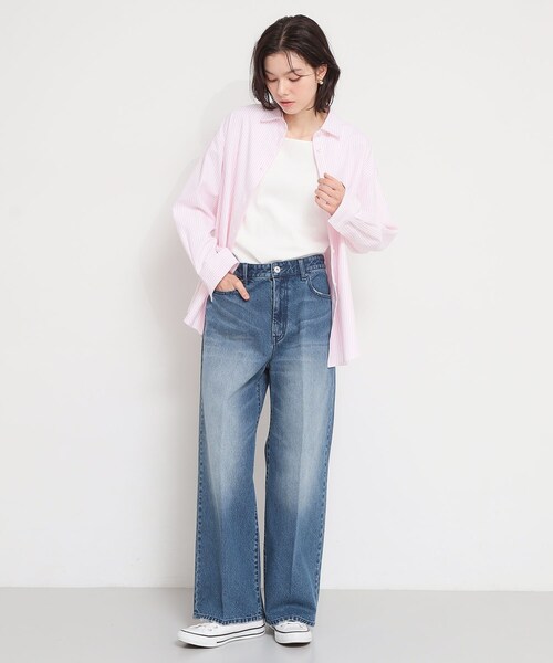 THE SHOP TK （ザ ショップ ティーケー ）の「AIBO DENIM ワイド（デニムパンツ・レディース・ブラック/ネイビー/ライトブルー・11/12/13/14）」の14枚目の写真