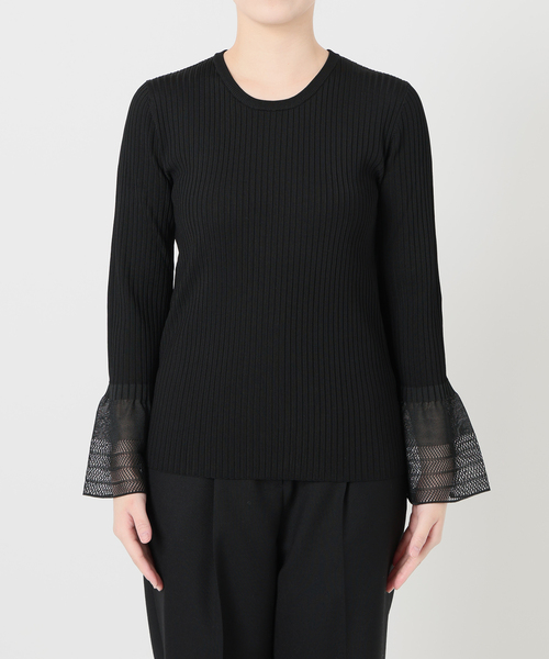 VERMEIL par iena（ヴェルメイユパーイエナ）の「ベルスリーブリブプルオーバー（ニット/セーター・レディース・ホワイト/ブラック・FREE）」の16枚目の写真